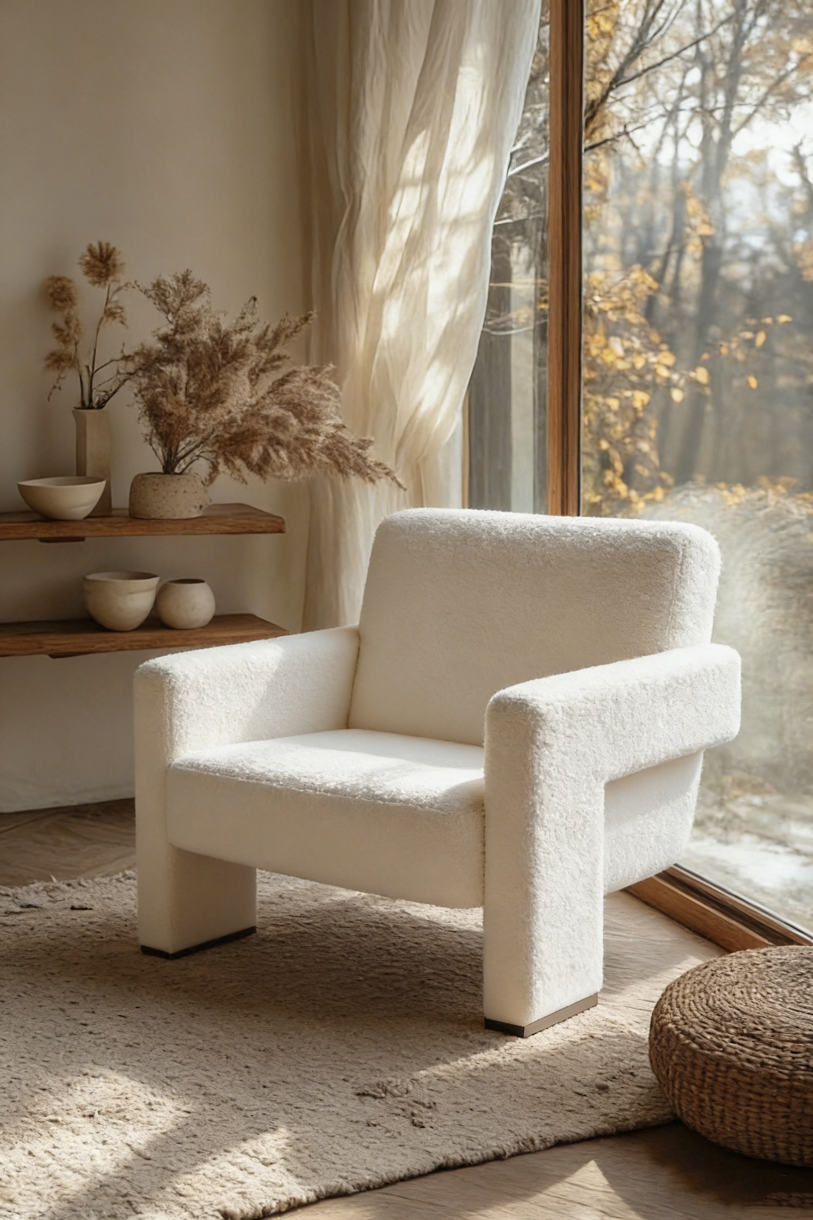 Boucle Upholstery Accent Chair