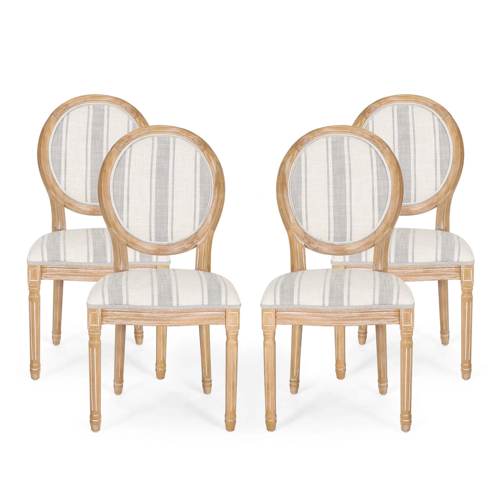 French Country Fabric Dining Chairs - NH419413