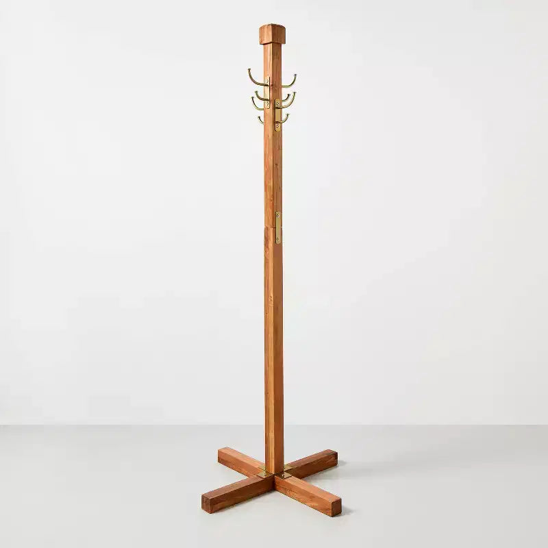 Wood and Metal Coat Rack Brass Finish - Hearth & Hand™ with Magnolia