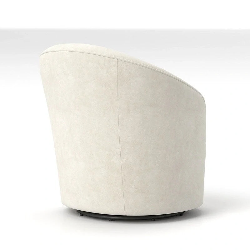 Velvet Upholstered 360 Degree Swivel Barrel Chair with Button Tufted Back