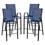 4 Pack Outdoor Barstools with Flex Comfort Material - Patio Stool