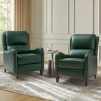 Brigida Modern Genuine Leather Nailhead Trim Recliner with Adjustable Footrest Set of 2 by HULALA HOME