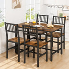 4 - Person Dining Set, 5 Piece Dining Room Table Set with Metal Frame for Breakfast, Dining, Kitchen