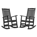 Vrakae All Weather Outdoor High Back Rocking Chair Set of 2