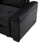 84.75 L-Shaped 5-Seat Sleeper Sectional Sofa with Storage Ottoman, Hidden Arm Storage, and USB Charging for Living Room
