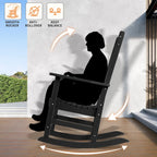 Vrakae All Weather Outdoor High Back Rocking Chair Set of 2