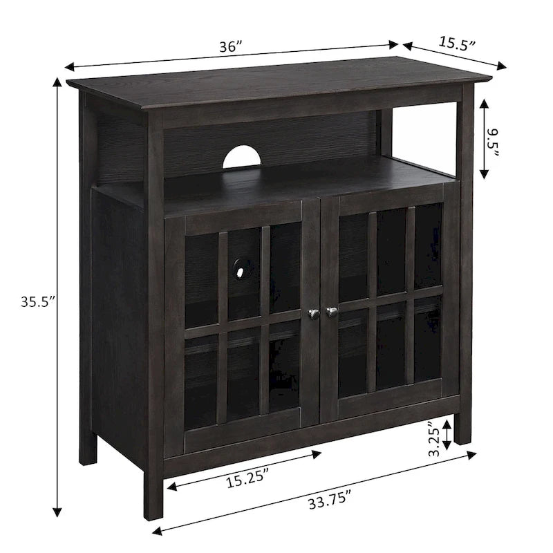 Meuble TV Big Sur Highboy de 40 pouces avec rangements, par Convenience Concepts
