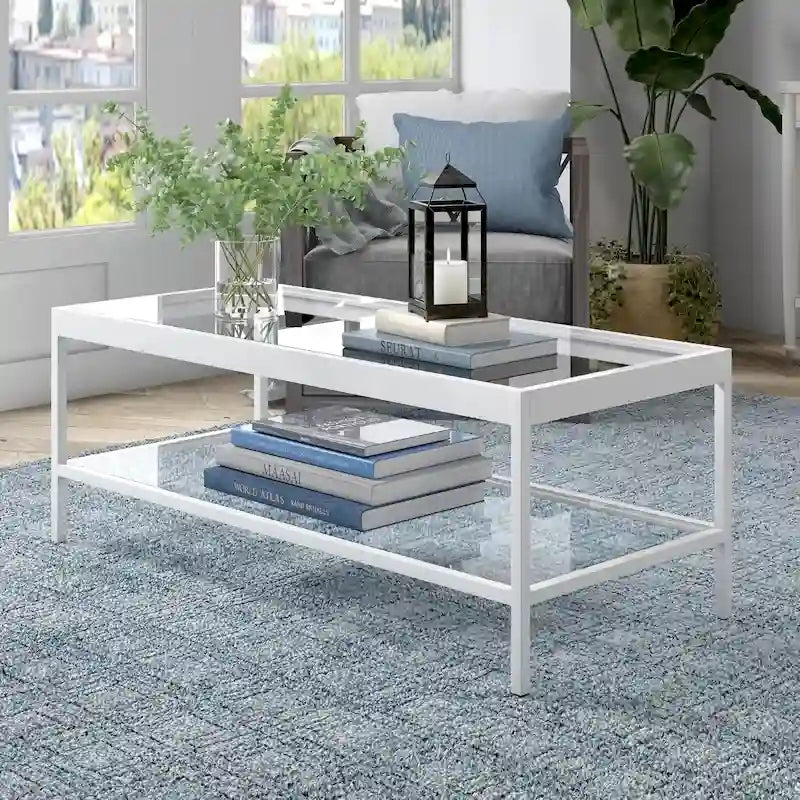Alexis Metal and Glass Coffee Table