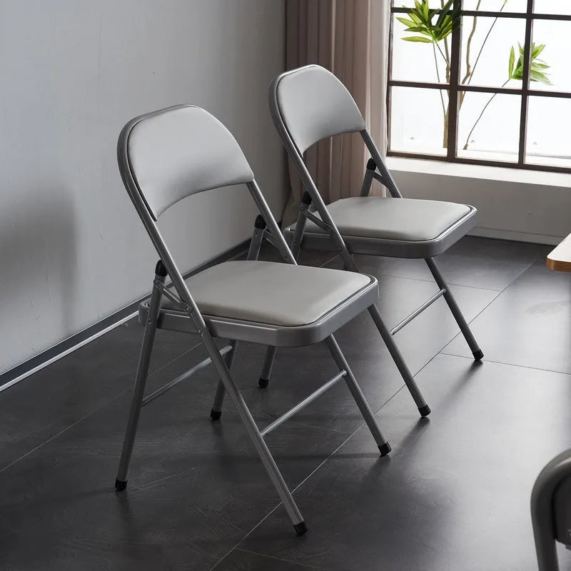 Elegant Foldable Iron & PVC Chairs for Convention & Exhibition White