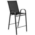 4 Pack Outdoor Barstools with Flex Comfort Material - Patio Stool
