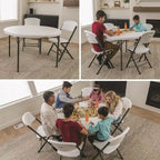 Lifetime 48 inch Round Nesting Table, Indoor/Outdoor Light Commercial Grade, White