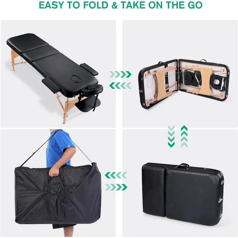 Massage Table 84 Inches Long Portable with Carry Case Table