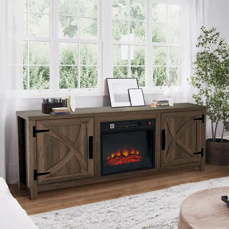 58 Farmhouse Electric Fireplace TV Stands Console Table for TV's up to 65