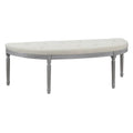 Beige Tufted Upholstered Bench with Wood Legs - 55W x 20H
