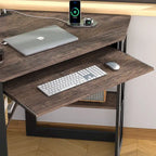 Corner Desk Small Desk with Outlets Corner Table for Small Space, Computer Desk with USB Ports Triangle Desk with Storage
