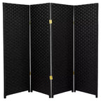 4 ft. Tall Woven Fiber Room Divider (4 Panels) - Oriental Furniture
