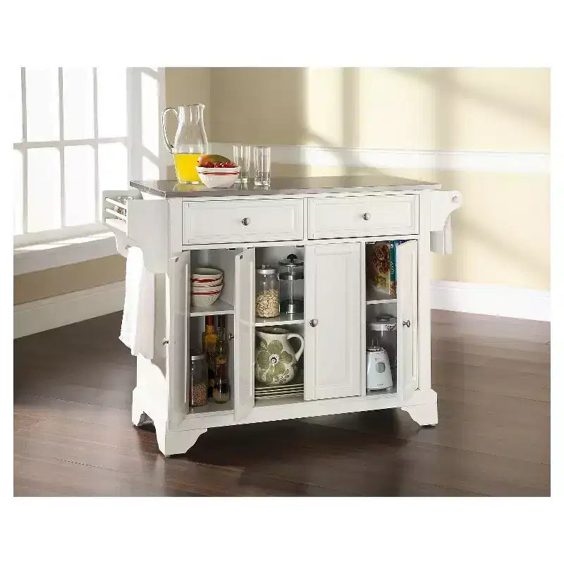 LaFayette Stainless Steel Top Full Size Kitchen Island - Crosley