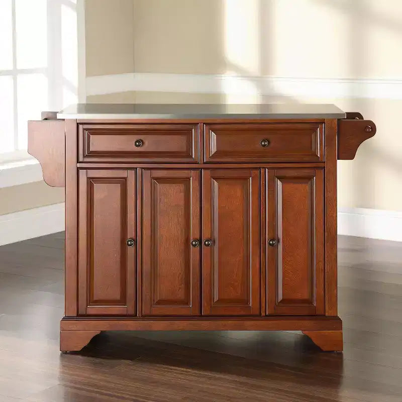 LaFayette Stainless Steel Top Full Size Kitchen Island - Crosley