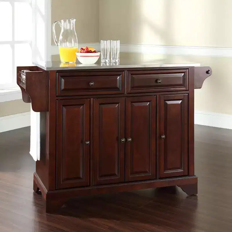 LaFayette Stainless Steel Top Full Size Kitchen Island - Crosley