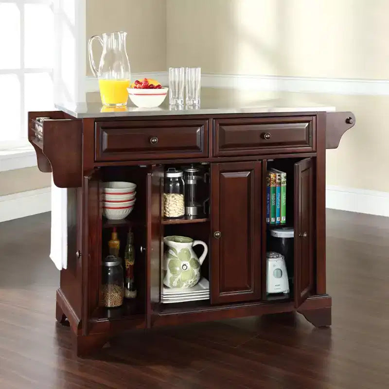 LaFayette Stainless Steel Top Full Size Kitchen Island - Crosley