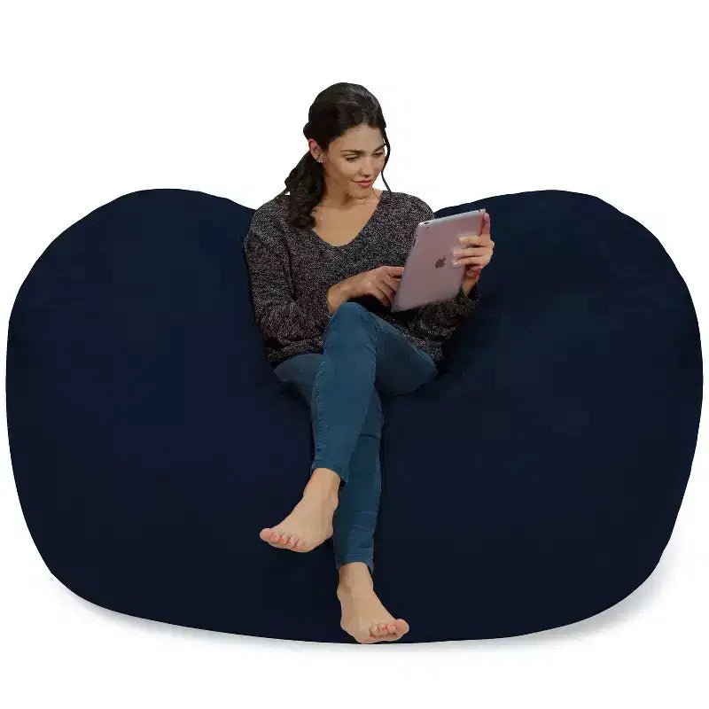 6' Large Bean Bag Lounger with Memory Foam Filling and Washable Cover - Relax Sacks