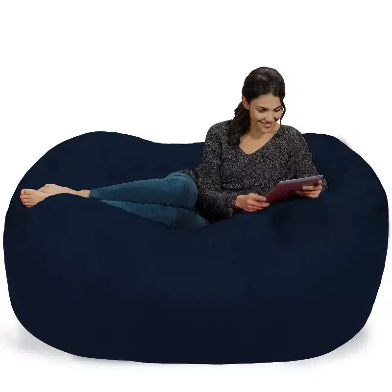 6' Large Bean Bag Lounger with Memory Foam Filling and Washable Cover - Relax Sacks