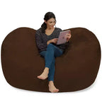 6' Large Bean Bag Lounger with Memory Foam Filling and Washable Cover - Relax Sacks