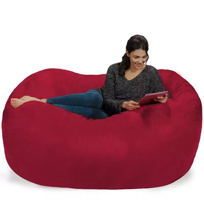 6' Large Bean Bag Lounger with Memory Foam Filling and Washable Cover - Relax Sacks