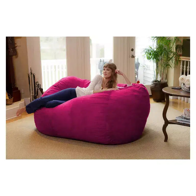 6' Large Bean Bag Lounger with Memory Foam Filling and Washable Cover - Relax Sacks