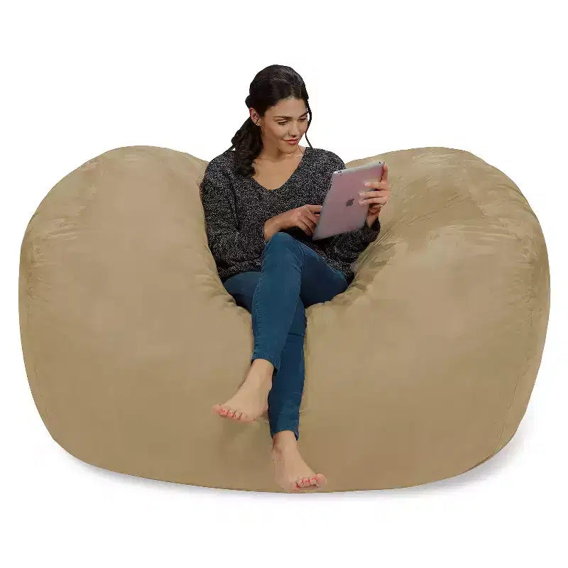 6' Large Bean Bag Lounger with Memory Foam Filling and Washable Cover - Relax Sacks