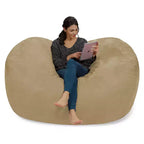 6' Large Bean Bag Lounger with Memory Foam Filling and Washable Cover - Relax Sacks
