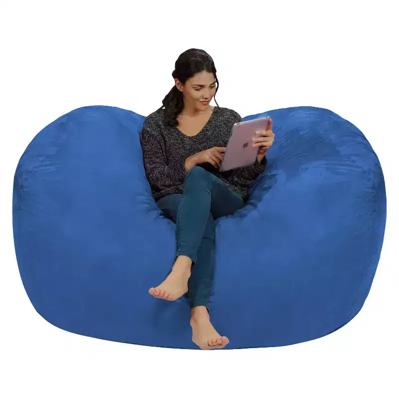 6' Large Bean Bag Lounger with Memory Foam Filling and Washable Cover - Relax Sacks