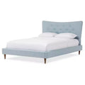 Hannah Mid - Century Modern Fabric Platform Bed - Queen - Baxton Studio