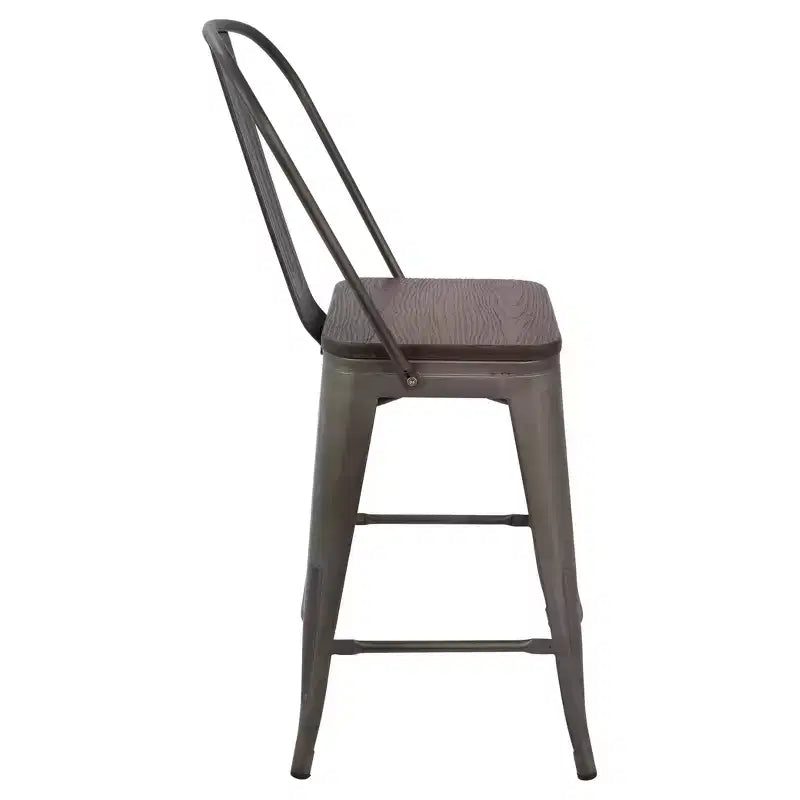 Lot de 2 tabourets de bar hauts industriels Oregon 24 po - LumiSource