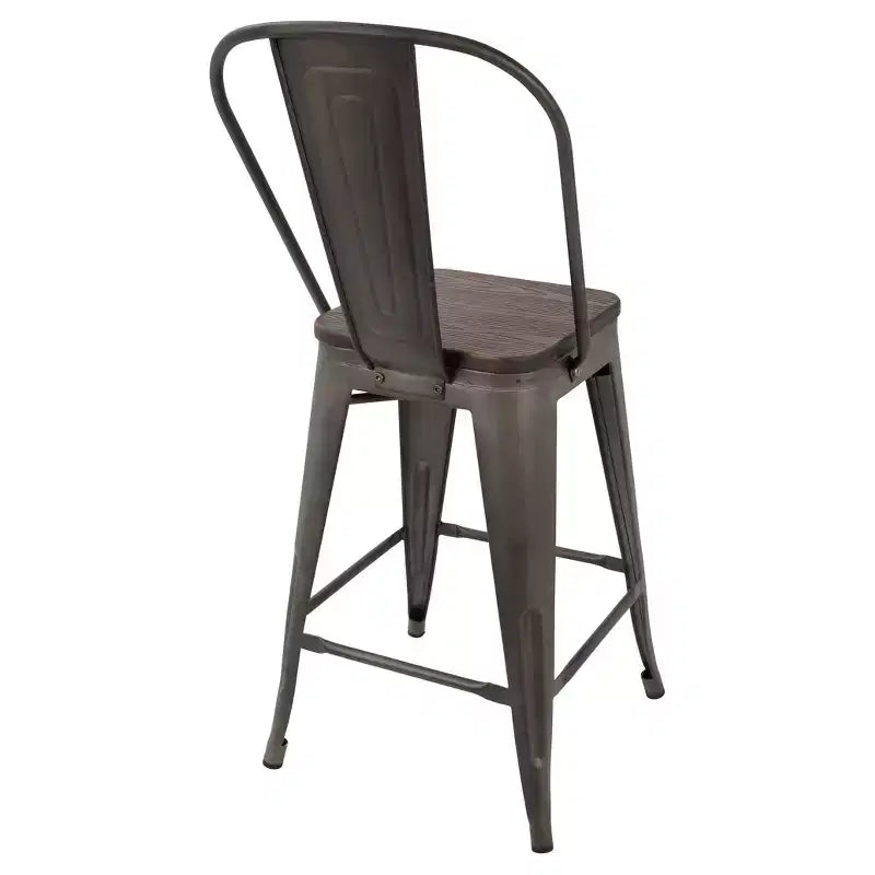 Lot de 2 tabourets de bar hauts industriels Oregon 24 po - LumiSource