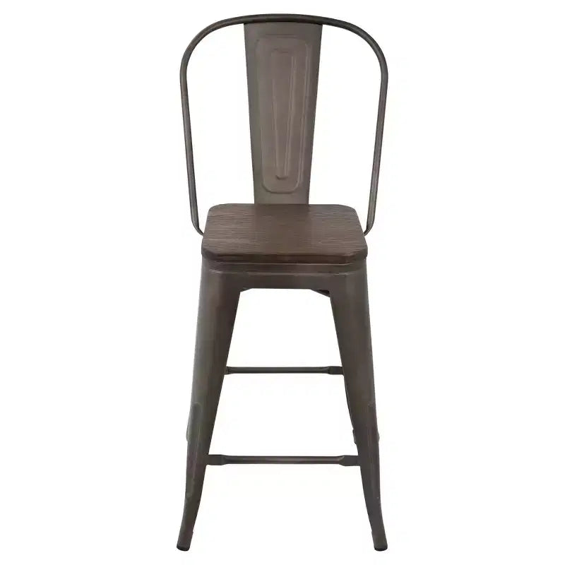 Lot de 2 tabourets de bar hauts industriels Oregon 24 po - LumiSource