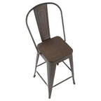 Lot de 2 tabourets de bar hauts industriels Oregon 24 po - LumiSource
