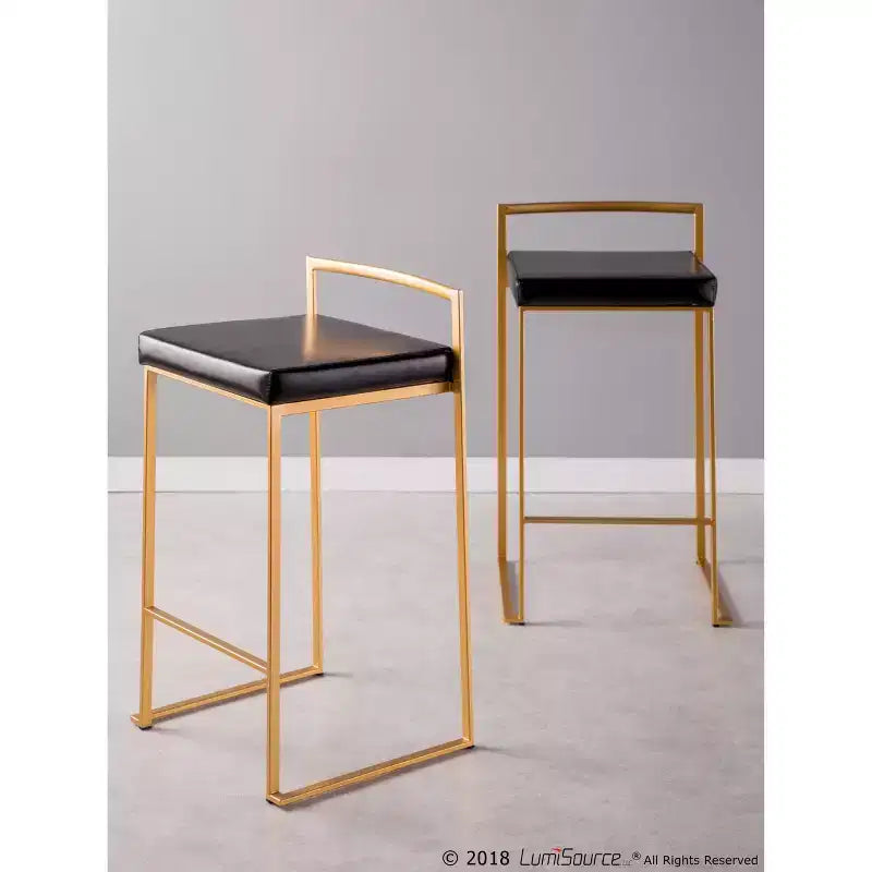 Lot de 2 tabourets de bar contemporains Fuji hauteur comptoir 68,5 cm - Lumisource
