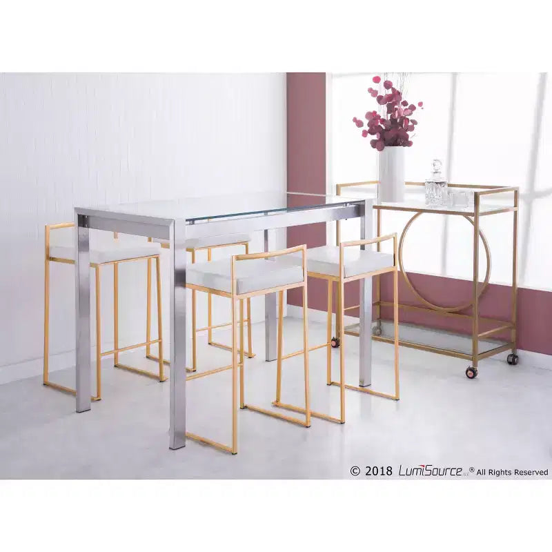Lot de 2 tabourets de bar contemporains Fuji hauteur comptoir 68,5 cm - Lumisource
