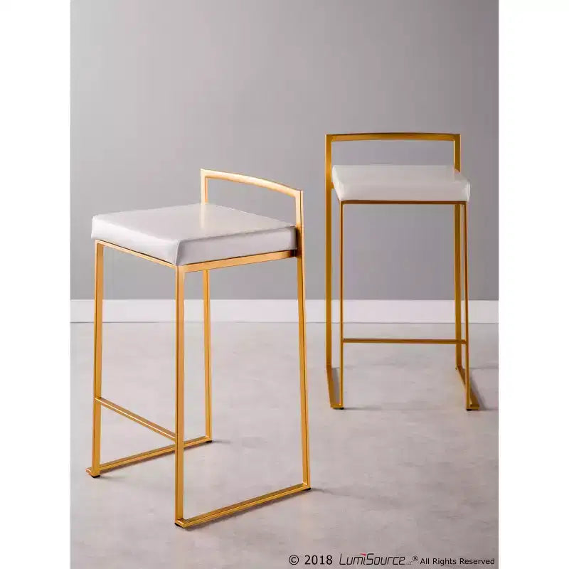 Lot de 2 tabourets de bar contemporains Fuji hauteur comptoir 68,5 cm - Lumisource