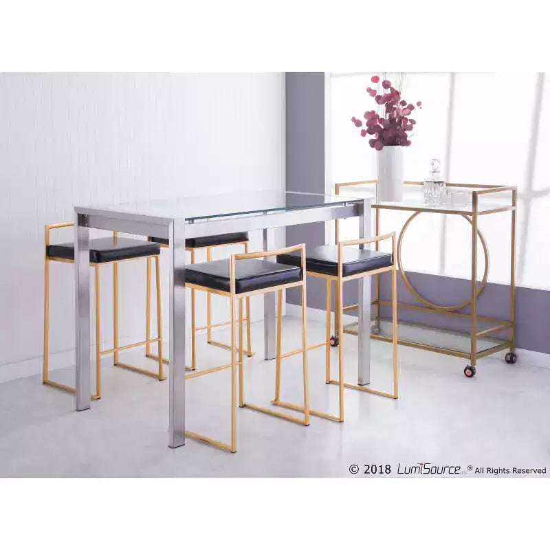 Lot de 2 tabourets de bar contemporains Fuji hauteur comptoir 68,5 cm - Lumisource