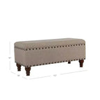 Large Storage Bench with Nailhead Trim - HomePop