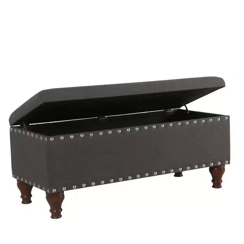 Large Storage Bench with Nailhead Trim - HomePop