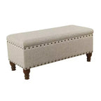 Large Storage Bench with Nailhead Trim - HomePop