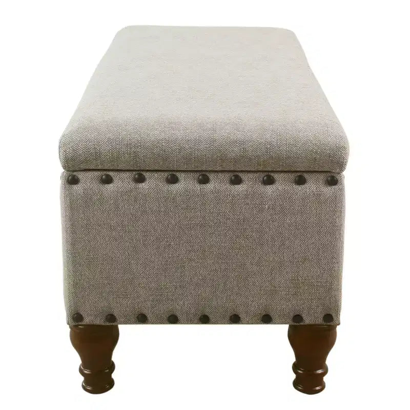 Large Storage Bench with Nailhead Trim - HomePop