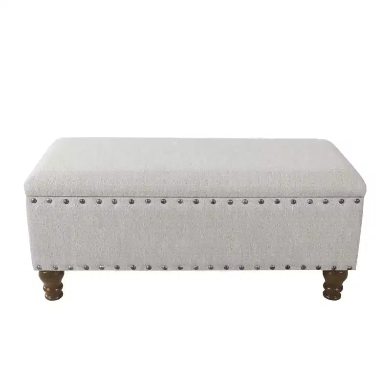 Large Storage Bench with Nailhead Trim - HomePop
