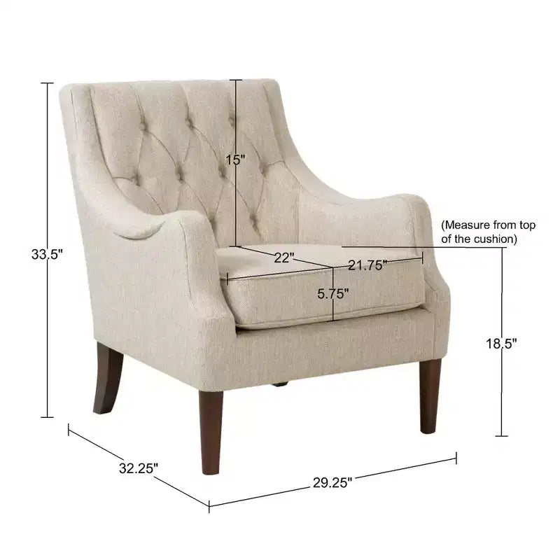 Fauteuil d'appoint capitonné Cassie - Madison Park