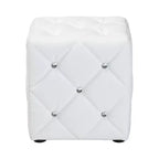 Pouf capitonné en similicuir Stacey, style moderne et contemporain - Baxton Studio