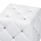 Pouf capitonné en similicuir Stacey, style moderne et contemporain - Baxton Studio