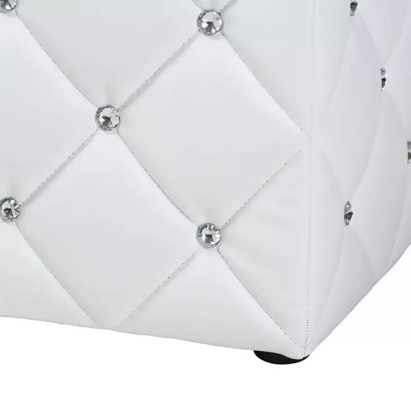 Pouf capitonné en similicuir Stacey, style moderne et contemporain - Baxton Studio